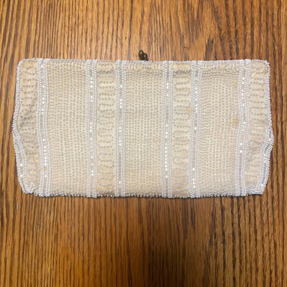 Walborg Vintage Hand Beaded White Clutch/Evening Bag Made in Belgium - Picture 5 of 8